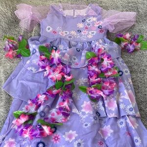 Purple Floral Dress with Pink and White Accents